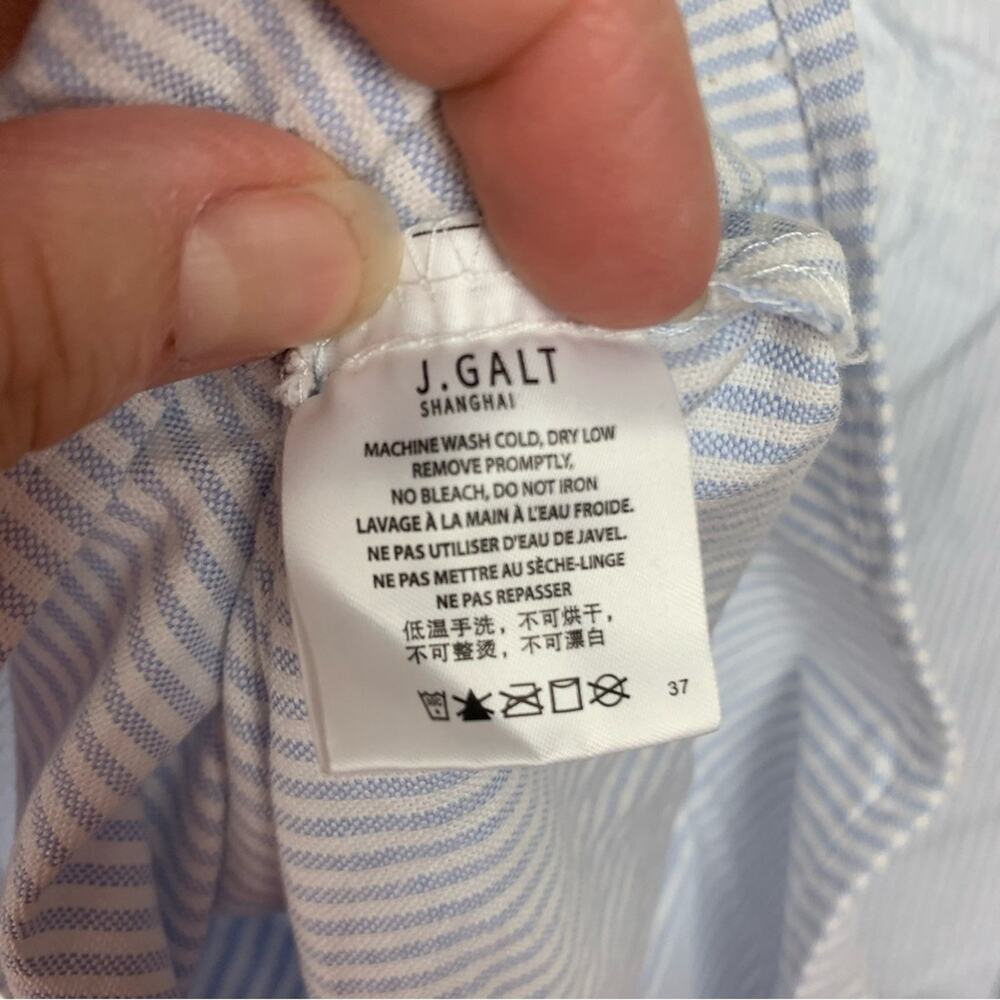 John Galt women's one size small stripe dress blue white seersucker brandy mini - Picture 9 of 13